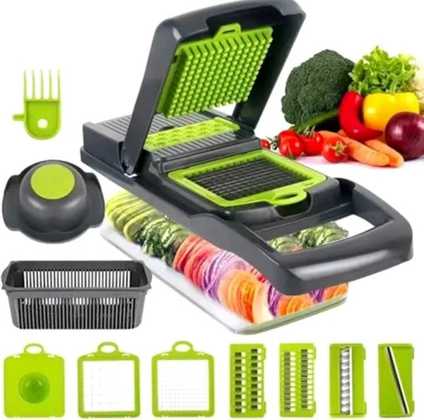 16 IN1 Mandoline Slicer Veggie Food Chopper Vegetable Cutter Tomato Carrot Grater Cheese French Onion Shredders Kitchen Tool