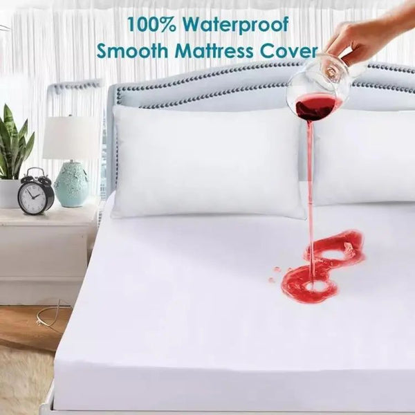 Waterproof Double bed Mattress Cover Material Cotton Color Random 6 by 6.5 Fee